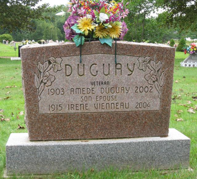 Headstone - Amede Duguay & wife Irene Vienneau