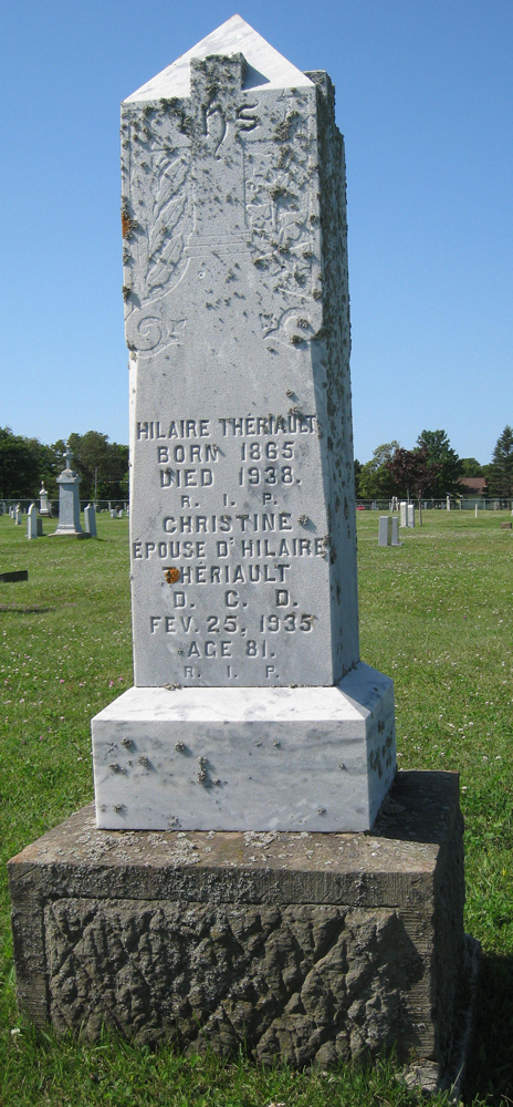 Headstone - Hilaire Theriault & Christine Martin