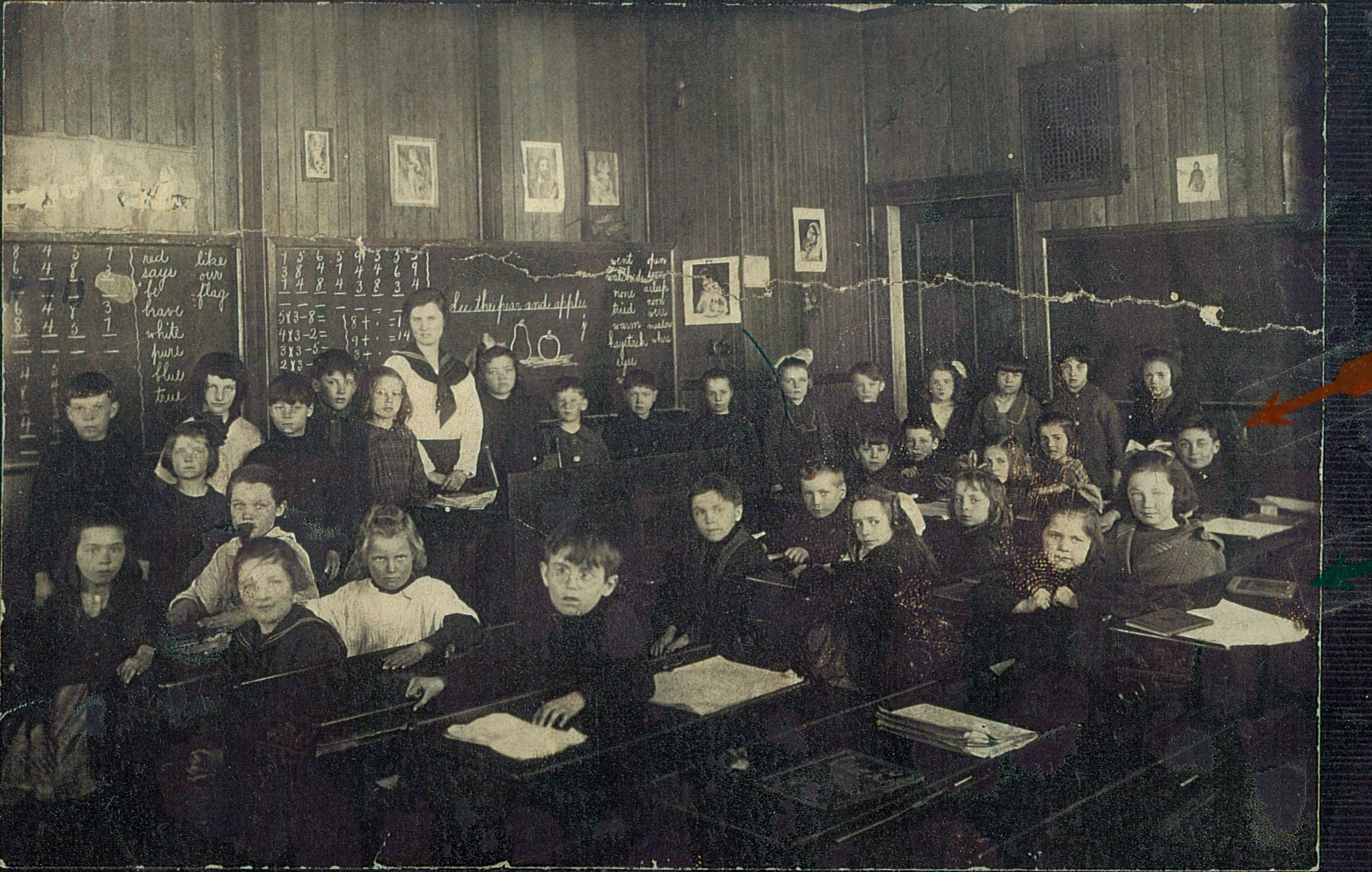 Art Melanson in School house in Shulie, Nova Scotia