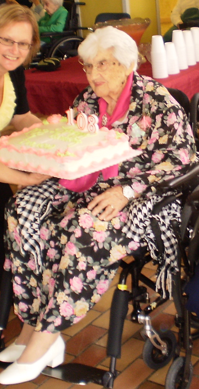 Frances (Terrio) Legere on her 108th Birthday