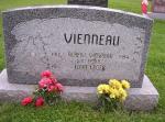 Headstone for Albert Vienneau and wife Edna Leger