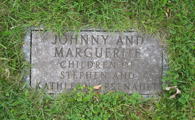Johnny and Marguerite Arsenault, children
