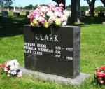 Headstone-Clark Family on back of A Vienneau stone