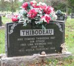 Headstone- Edmond Thibodeau, wife Lina, son Aquila