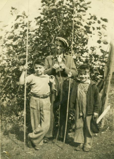 Pat Terrio with sons, Freddie and Kenny, Aug 12, 1938